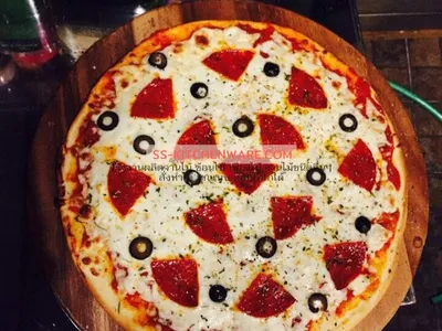 เขียงไม้ ถาดไม้ สลักโลโก้ แบบที่ 31