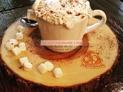 เขียงไม้ ถาดไม้ สลักโลโก้ แบบที่ 41