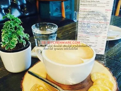 เขียงไม้ ถาดไม้ สลักโลโก้ แบบที่ 48