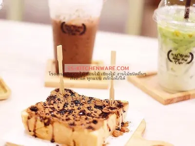 เขียงไม้ ถาดไม้ สลักโลโก้ แบบที่ 55