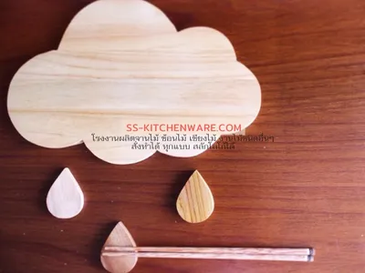 เขียงไม้ ถาดไม้ สลักโลโก้ แบบที่ 57