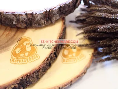 เขียงไม้ ถาดไม้ สลักโลโก้ แบบที่ 60