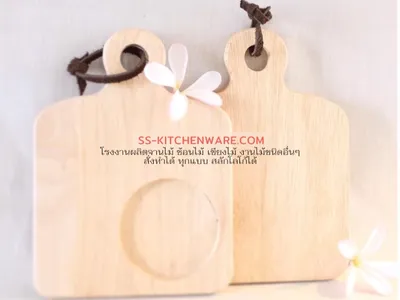 เขียงไม้ ถาดไม้ สลักโลโก้ แบบที่ 65