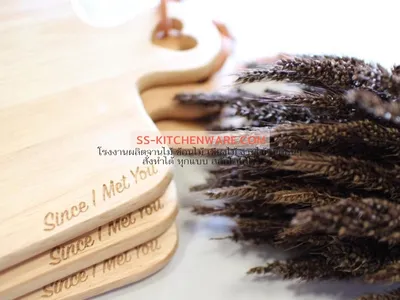 เขียงไม้ ถาดไม้ สลักโลโก้ แบบที่ 67