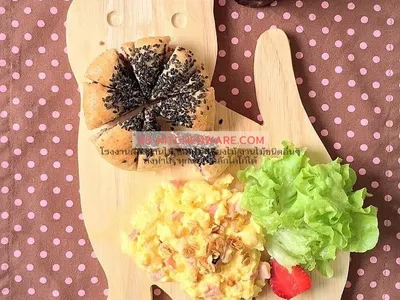 เขียงไม้ ถาดไม้ สลักโลโก้ แบบที่ 69