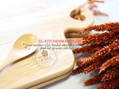 เขียงไม้ ถาดไม้ สลักโลโก้ แบบที่ 76