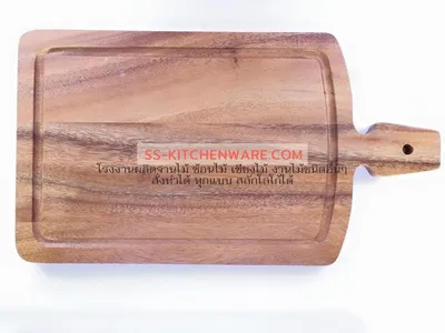 เขียงไม้ ถาดไม้ สลักโลโก้ แบบที่ 80