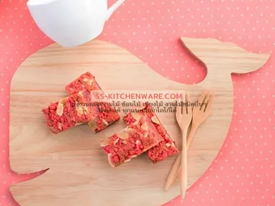 เขียงไม้ ถาดไม้ สลักโลโก้ แบบที่ 82