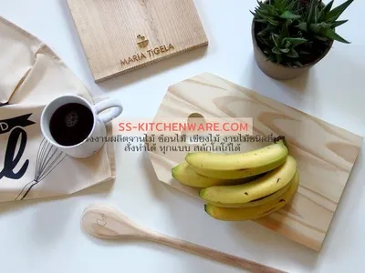 เขียงไม้ ถาดไม้ สลักโลโก้ แบบที่ 83