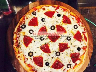 เขียงไม้ ถาดไม้ สลักโลโก้ แบบที่ 86