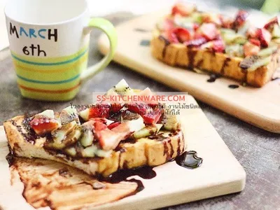 เขียงไม้ ถาดไม้ สลักโลโก้ แบบที่ 93