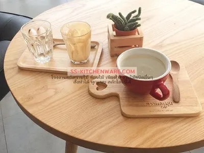 เขียงไม้ ถาดไม้ สลักโลโก้ แบบที่ 100