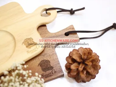 เขียงไม้ ถาดไม้ สลักโลโก้ แบบที่ 102