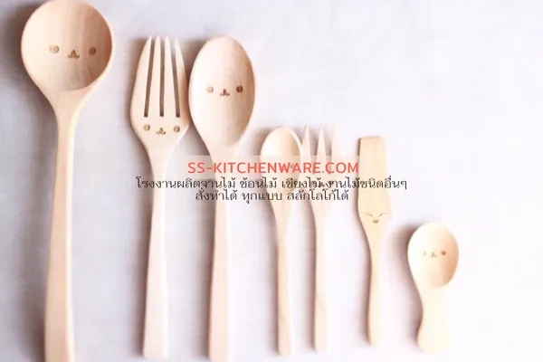 ช้อนไม้ ช้อนส้อมไม้ บริการ สลักโลโก้ร้าน