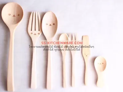 ช้อนไม้ ช้อนส้อมไม้ แบบที่ 12
