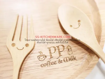 ช้อนไม้ ช้อนส้อมไม้ แบบที่ 16