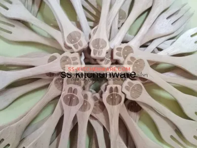 ช้อนไม้ ช้อนส้อมไม้ แบบที่ 39